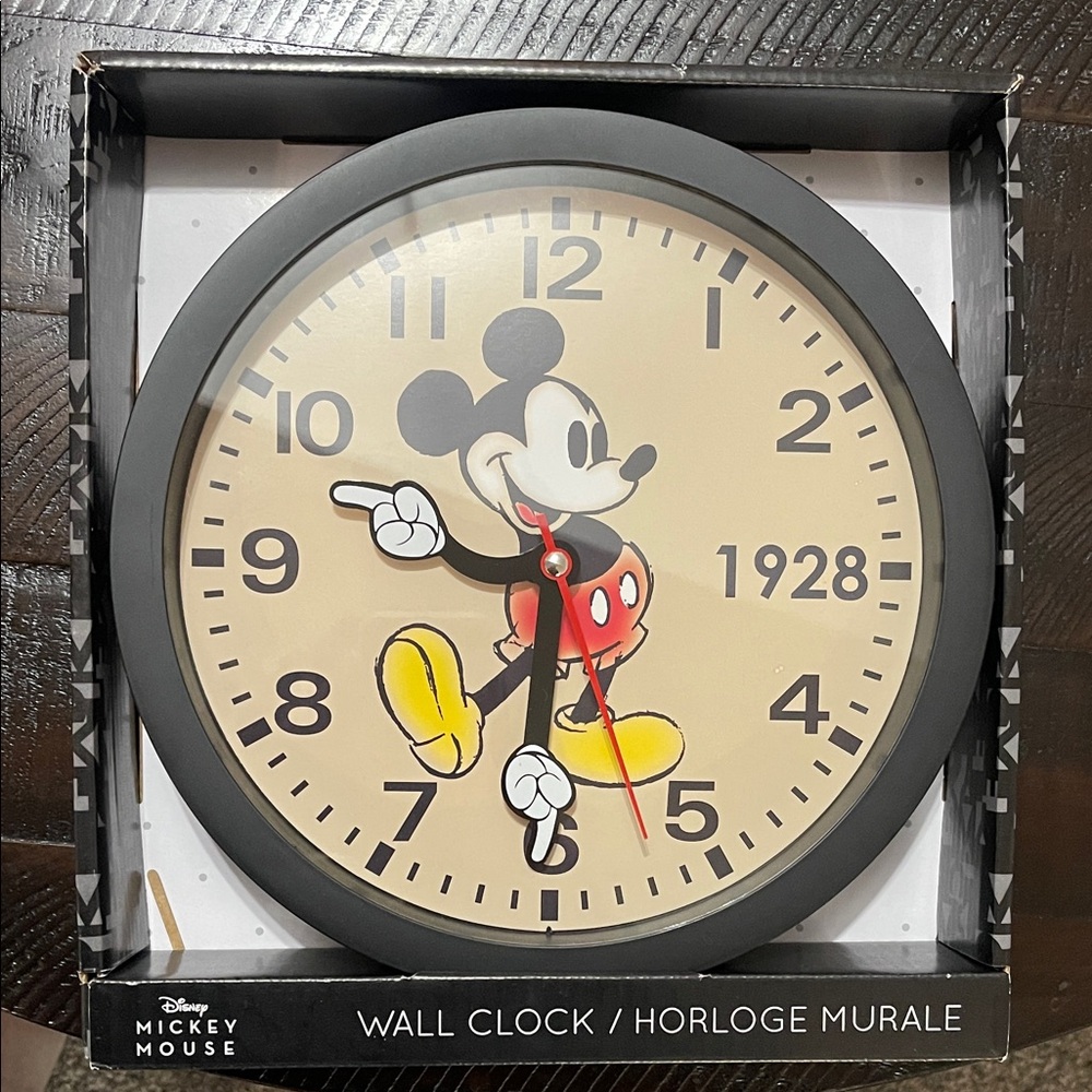 Disney Mickey Mouse Wall Clock - Black and Tan